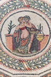 Eros et Psyché. IIIe - IVe siècle. Villa romaine du Casale, Sicile (mosaïque)