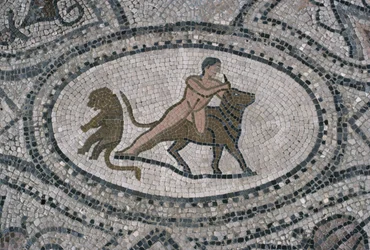 Hercule et le taureau crétois, du sol de 