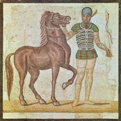 Cavalier en couleurs de course