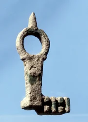 Clé de porte de maison trouvée dans les fouilles de Tibère, période romaine tardive - début byzantine