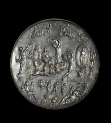 Patère de Parabiago, plat rituel en argent représentant le triomphe d