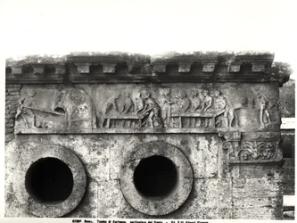 Relief de la frise représentant le processus de fabrication du pain, c.30 av. J.-C. (détail)