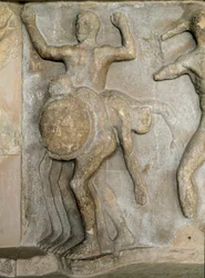 Art romain : Hercule et le géant à trois têtes Géryon
