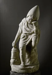 Art romain : « Esclave endormi ». Sculpture en marbre d’un jeune esclave endormi. Ier siècle av. J.-C. Rome, Museo Nazionale Romano
