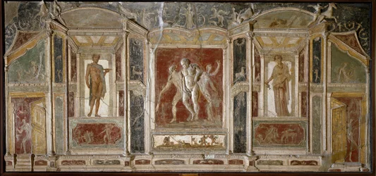 Art romain : groupe dionysiaque. Ier siècle. Provenant de Pompéi. Naples, Museo Archeologico Nazionale