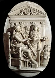 Art romain : une scène de sacrifice à Vesta (Hestia) de la Villa Albani
