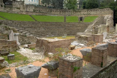 Art romain : vue du théâtre romain (1er av. J.-C.), Trieste, Italie