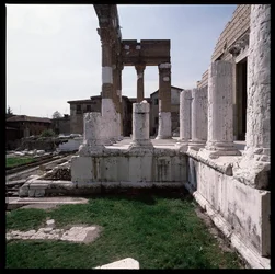 Art romain : vue du Capitole (capitolium), 73 après J.-C., Brescia, Italie