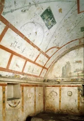 Art romain : vue de la Tombe de Caivano. 100-150 apr. J.-C. Naples, Museo Archeologico Nazionale