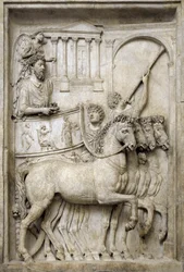 Empereur romain Marc Aurèle sur son char triomphal, 2e siècle