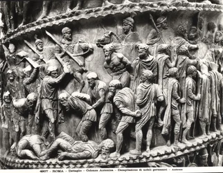 La décapitation des nobles allemands (détail de la colonne de Marc Aurèle)