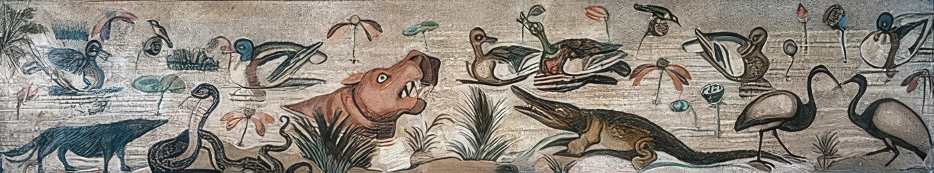 Animaux dans le Nil, de la maison du Faune (Casa del Fauno), Pompéi