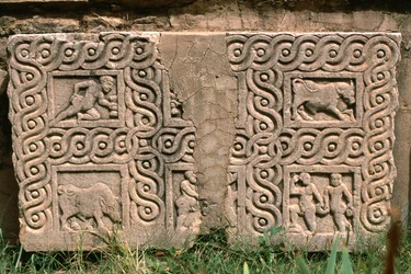 Fragment architectural avec décoration sculptée, Haute Période Impériale (27 av. J.-C. - 395 ap. J.-C.) (détail)