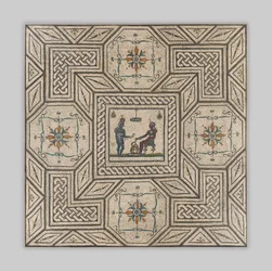 Pavement en mosaïque avec scène égyptisante, vers 130-150 après J.-C.