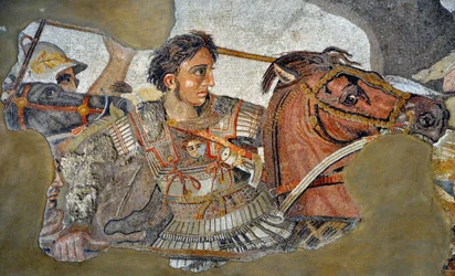 Alexandre le Grand (356 - 323 av. J.-C.) sur son cheval Bucéphale - Détail d