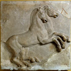 Bige (char romain à deux roues tiré par deux chevaux) (relief)