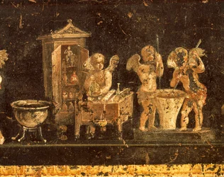 Fresque de la Maison des Vettii, Pompéi, Campanie, Civilisation romaine