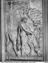 Dalle impériale avec relief sculpté représentant Bellérophon abreuvant le cheval ailé Pégase à une source, Corridoio dei Bassorilievi du Palazzo Spada, Rome (marbre)