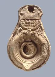 Lampe à huile juive (terre cuite)