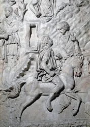Art romain : un cavalier numide. Moule de 1862 reproduisant les bas-reliefs de la colonne de Trajan à Rome construite sous le règne de l