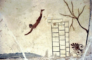 Peinture murale romaine de la tombe dite du plongeur