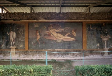 Vénus dans une coquille, fresque du péristyle de la Maison de Vénus dans une coquille, Pompéi (Liste du patrimoine mondial de l