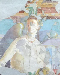 Femme ailée, détail de la fresque dans la Maison de Fabius Rufus, Pompéi, Campanie, Civilisation romaine