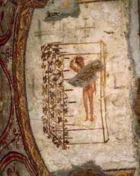 Jeunesse, treillis et vignes, 3e-5e siècle après J.-C. (fresque)