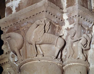 Caïn tue Abel (chapiteau sculpté du transept)
