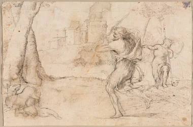 Romulus et Remus trouvés par Faustulus (recto)