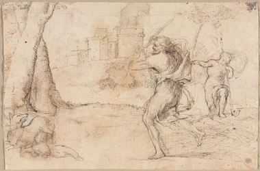 Romulus et Remus trouvés par Faustulus recto Cercles concentriques verso, c. 1535