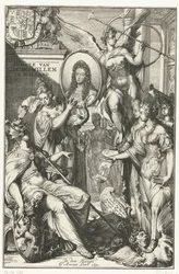 Frontispice allégorique avec portrait de Guillaume III