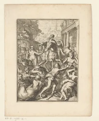 Représentation allégorique de Guillaume III à cheval