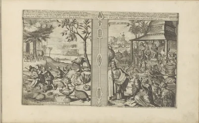 Arbres, animaux et noix; Adoration des idoles