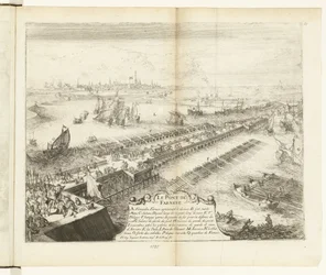 Pont de bateaux de Parme sur l