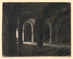 Décor de scène, crypte