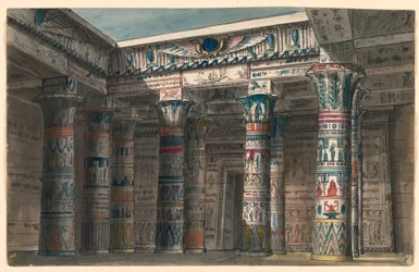 Conception de scène, cour égyptienne