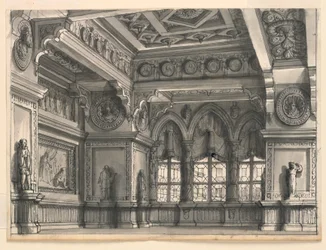 Décor de scène, salle gothique
