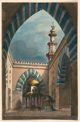 Décor de scène, cour orientale