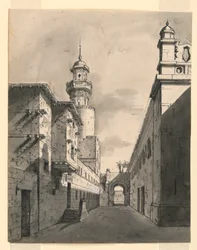 Décor de scène, rue orientale