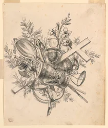 Trophée avec Symboles des Vertus