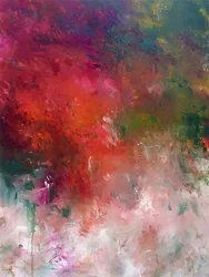 Rouge, rose, fluide, abstrait