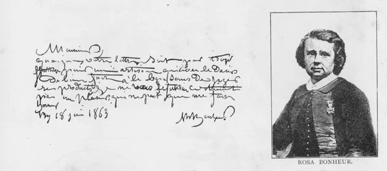 Écriture et signature de Rosa Bonheur, 18 juin 1863