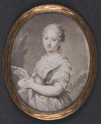 Chasteté. Une jeune fille avec une colombe