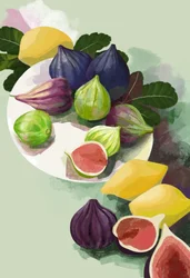 Des figues et des citrons colorés
