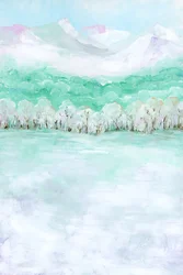 Paysage de montagne aux couleurs pastel