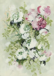 Fleurs roses et blanches