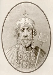 Constantin le Grand, image des Biographies vivantes de dirigeants célèbres (gravure)