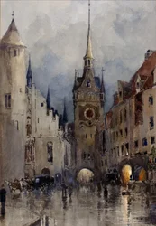 Scène de rue à Munich, 1880