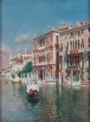 Gondole devant le Palazzo Cavalli-Franchetti et les Palazzi Barboro, Venise